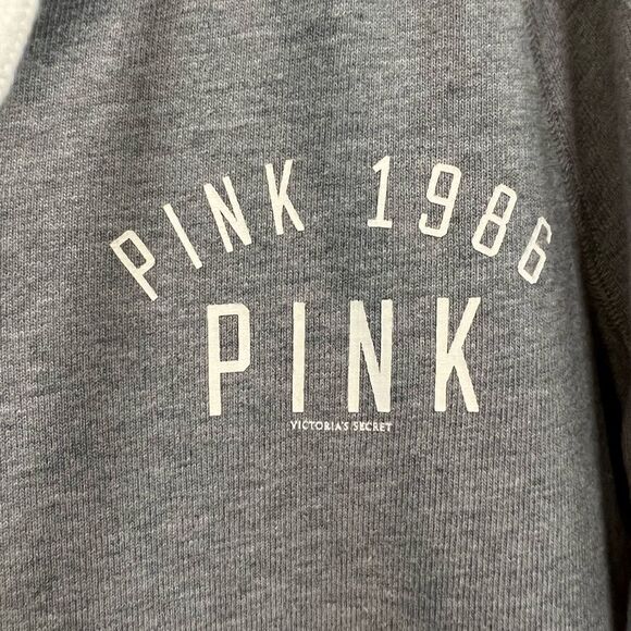 Victoria’s Secret PINK size M gray and seafoam zip up jacket - Picture 3 of 6